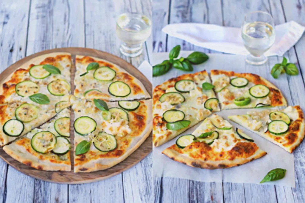 Pizza aux courgettes et à la mozzarella