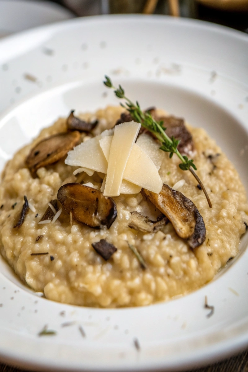 Risotto crémeux aux champignons sauvages