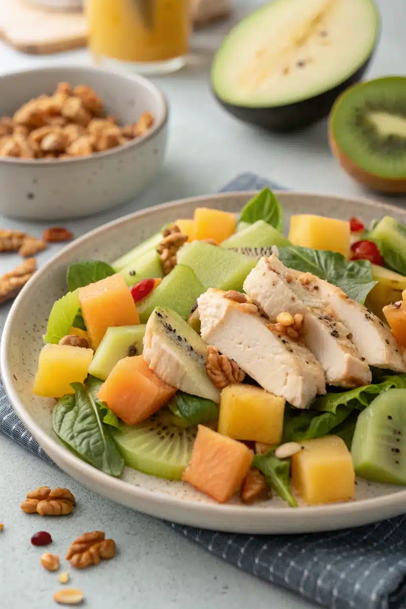 Salade De Poulet Aux Kiwis Et Au Melon