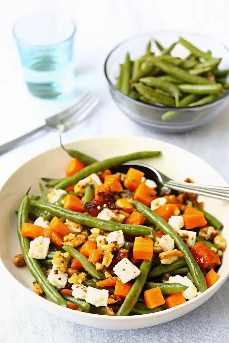 Salade de Haricots Verts au Potimarron Feta et Noix