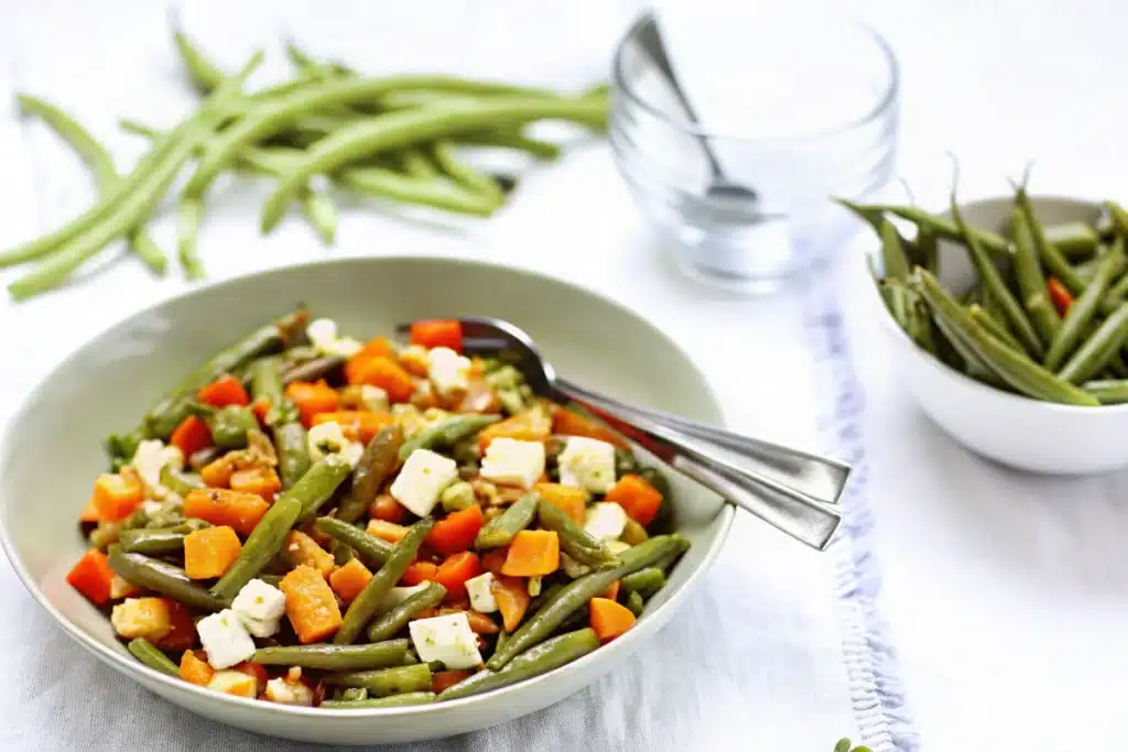 Salade de Haricots Verts au Potimarron Feta et Noix