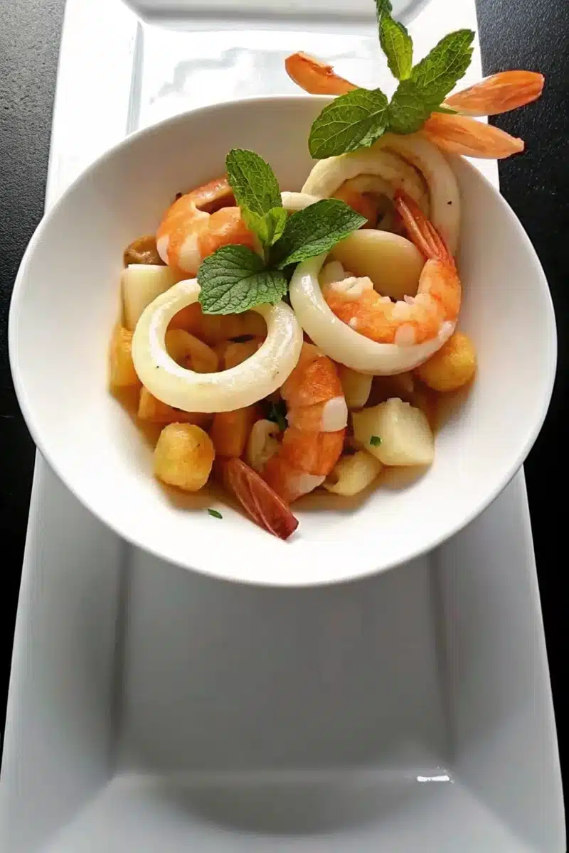 Salade de melon aux fruits de mer