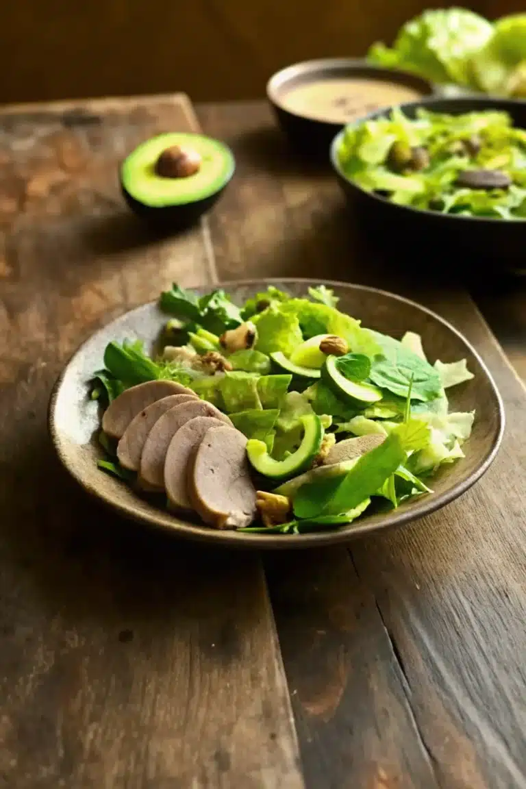 Salade de melon et d'avocat au magret fumé