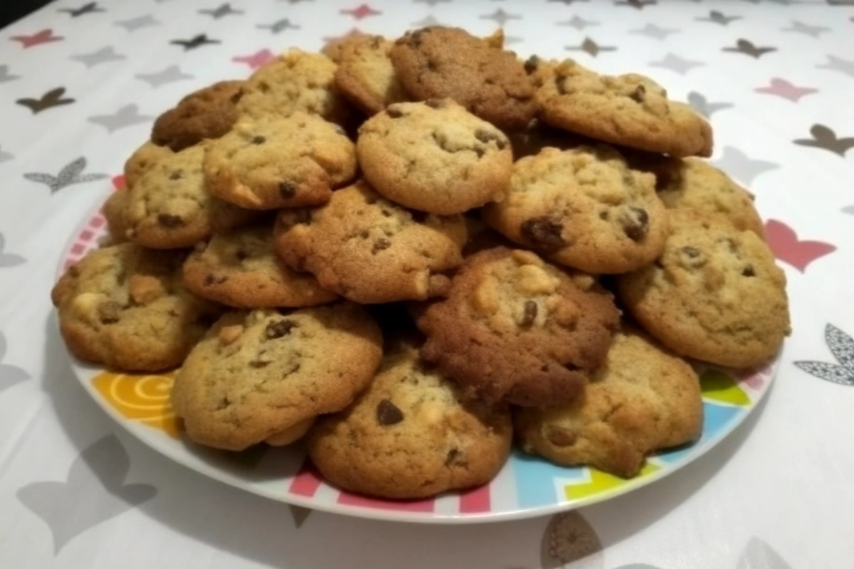 Ingrédients frais pour des cookies chocolat et noisettes maison