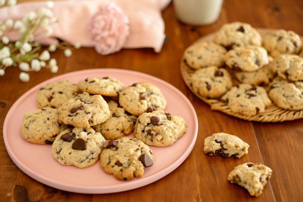 Assiette de cookies sans œufs moelleux et gourmands