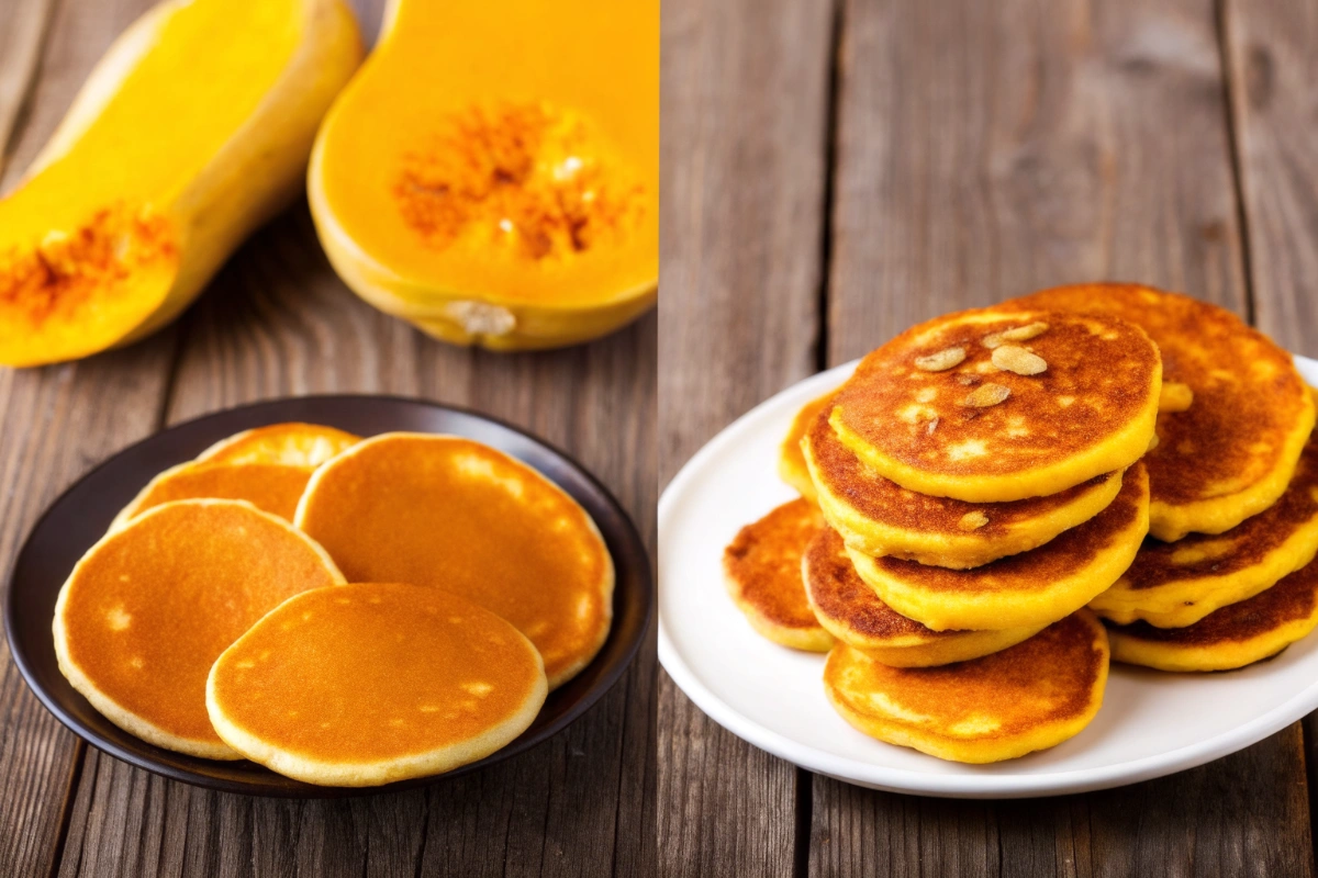 Ingrédients frais pour des blinis de potiron