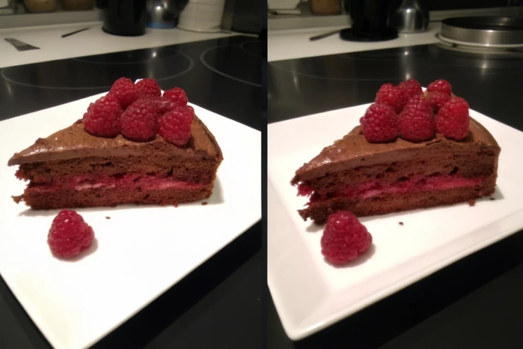 Gâteau au chocolat fourré aux framboises