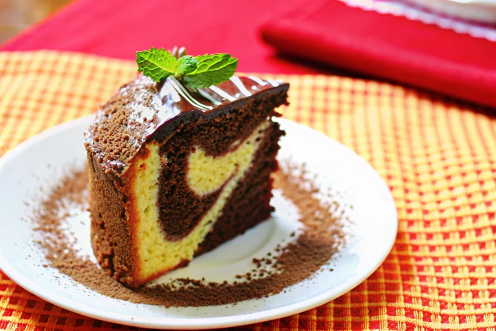 Gâteau marbré vanille chocolat