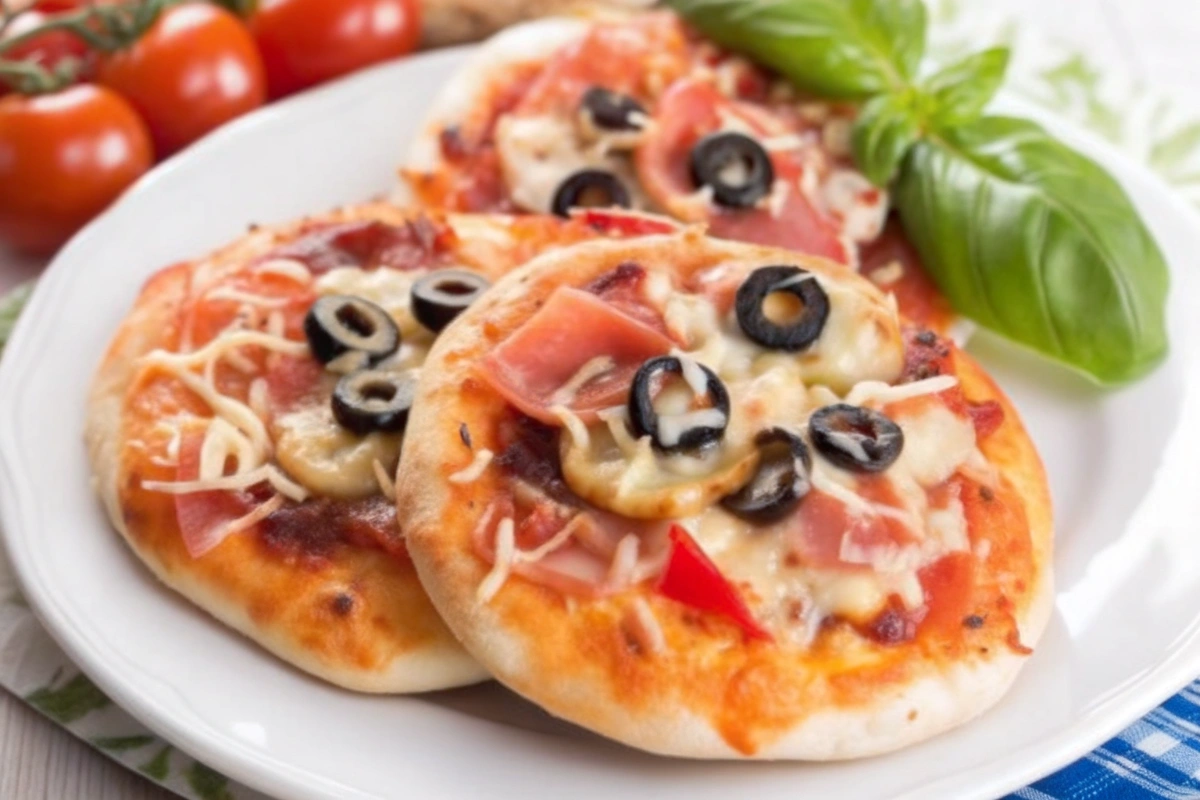 Ingrédients frais pour des mini pizzas reine