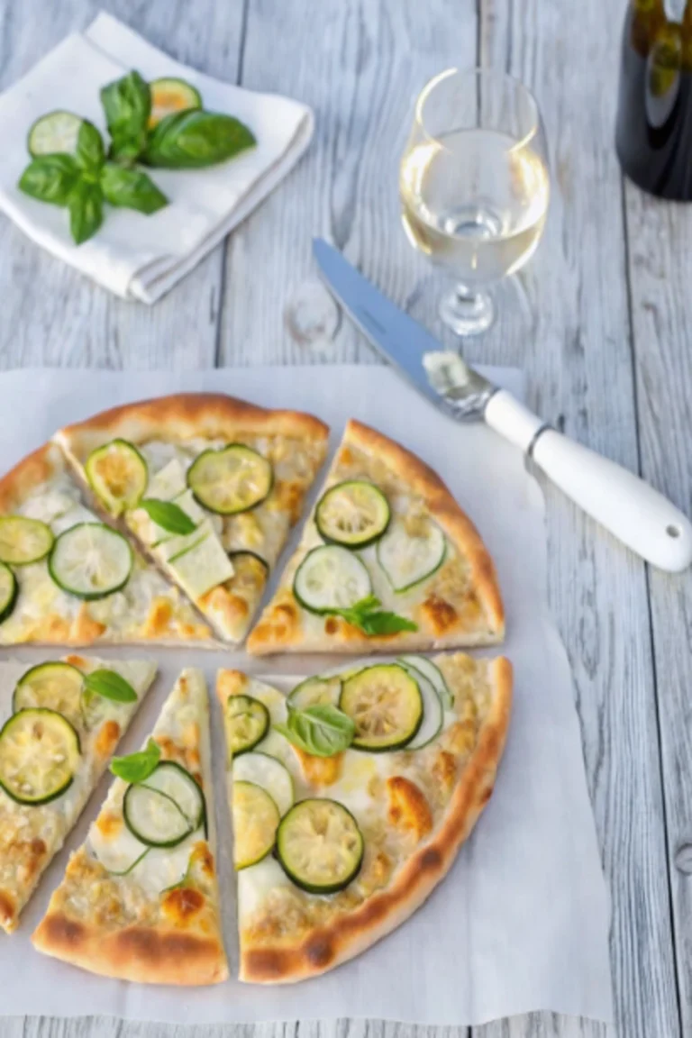 Pizza aux courgettes et à la mozzarella