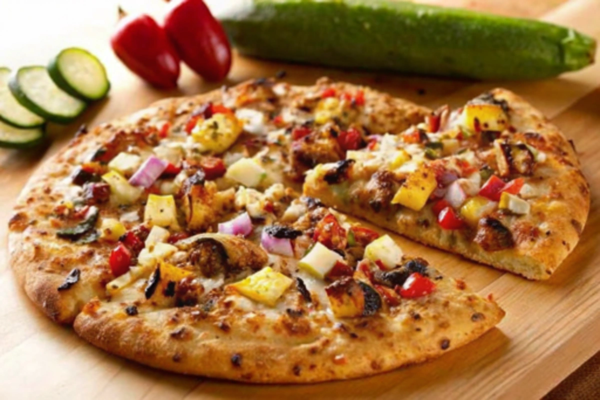 Ingrédients frais pour la Pizza ratatouille