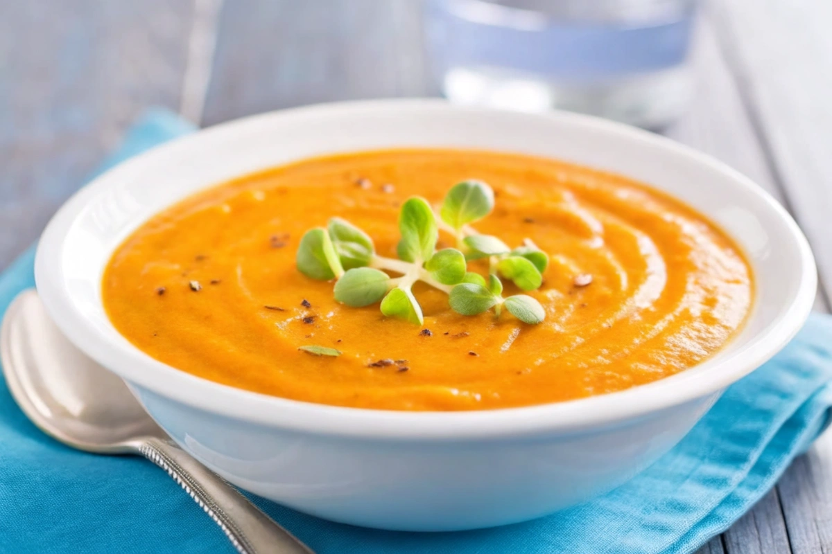 Ingrédients frais pour une soupe de carottes au curry