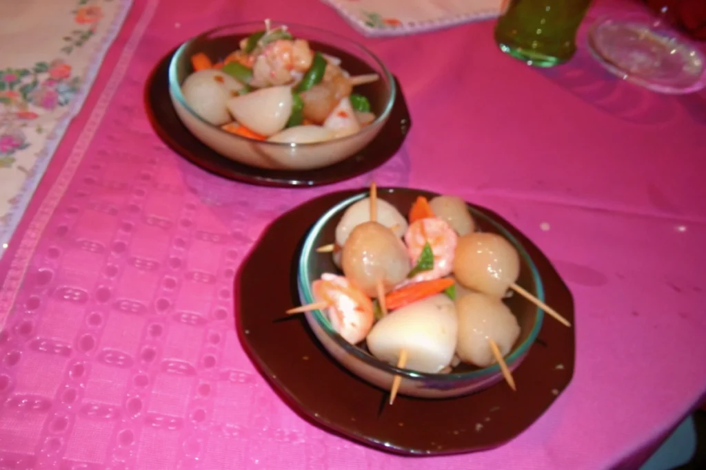 Amuse-gueules litchi crevette