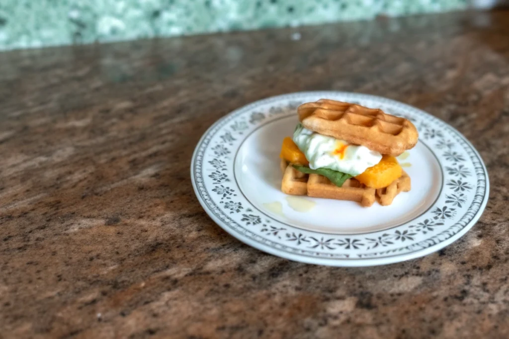 Burger de gaufres de patate douce