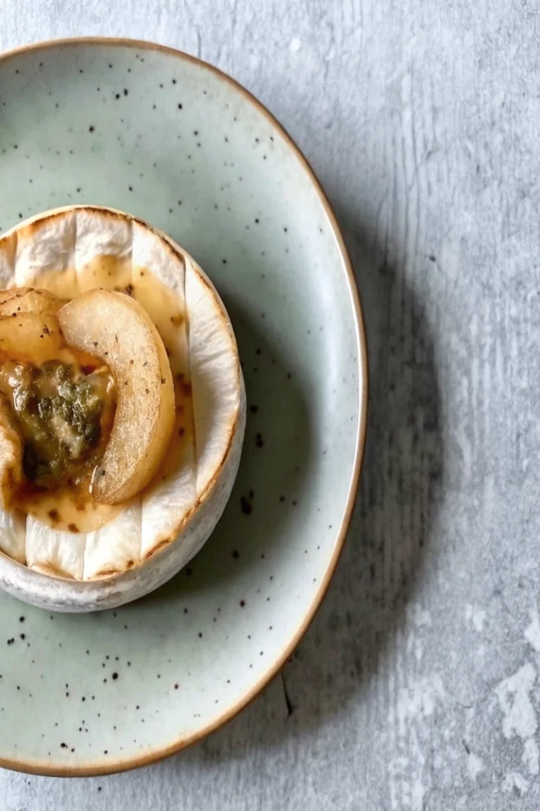 Camembert rôti au miel et aux pommes