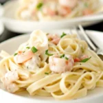 Crevettes à la crème et aux fettucine
