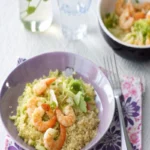 Crevettes aux poireaux