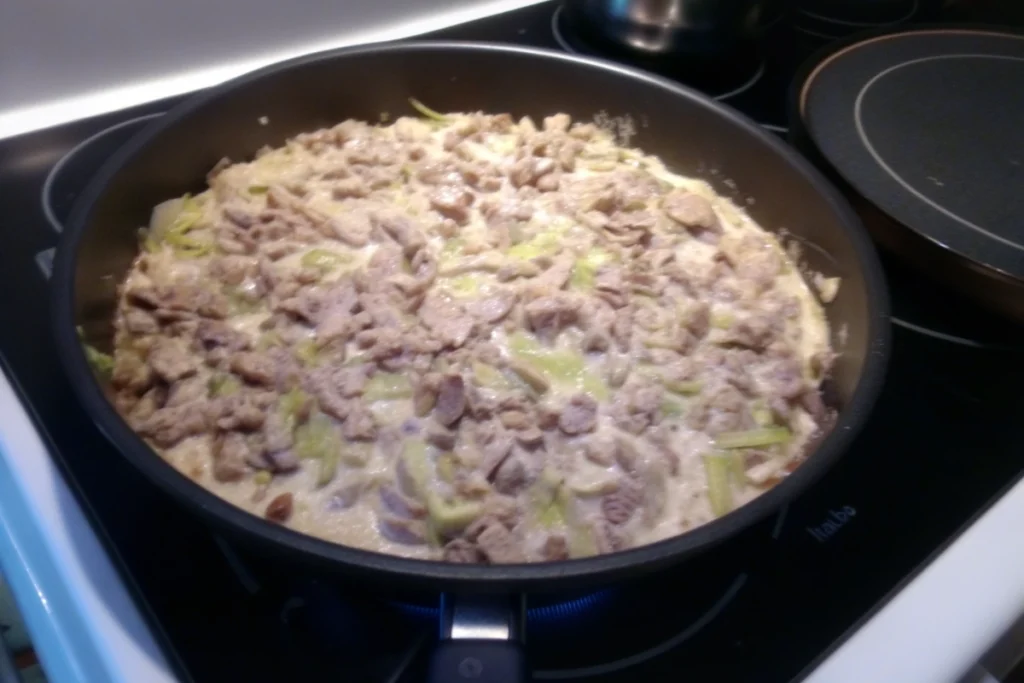 Délice de poireaux et viande hachée