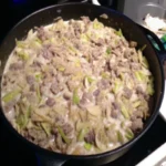 Délice de poireaux et viande hachée