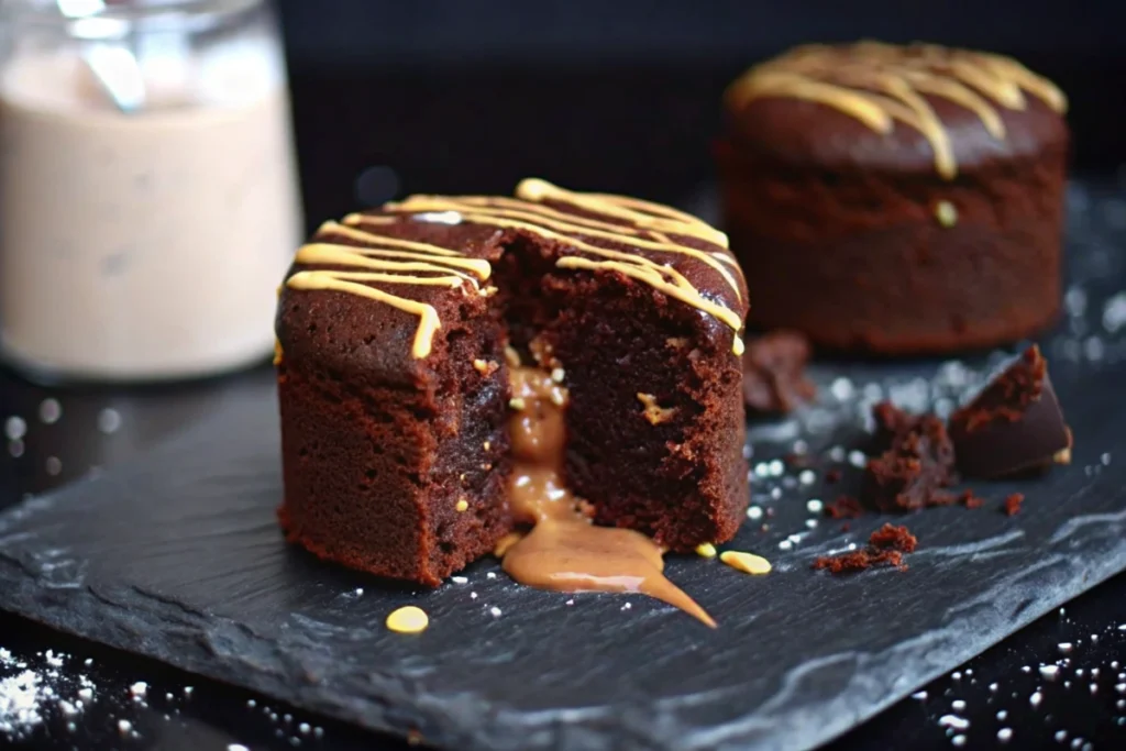 Moelleux au chocolat coeur coulant au beurre de cacahuète