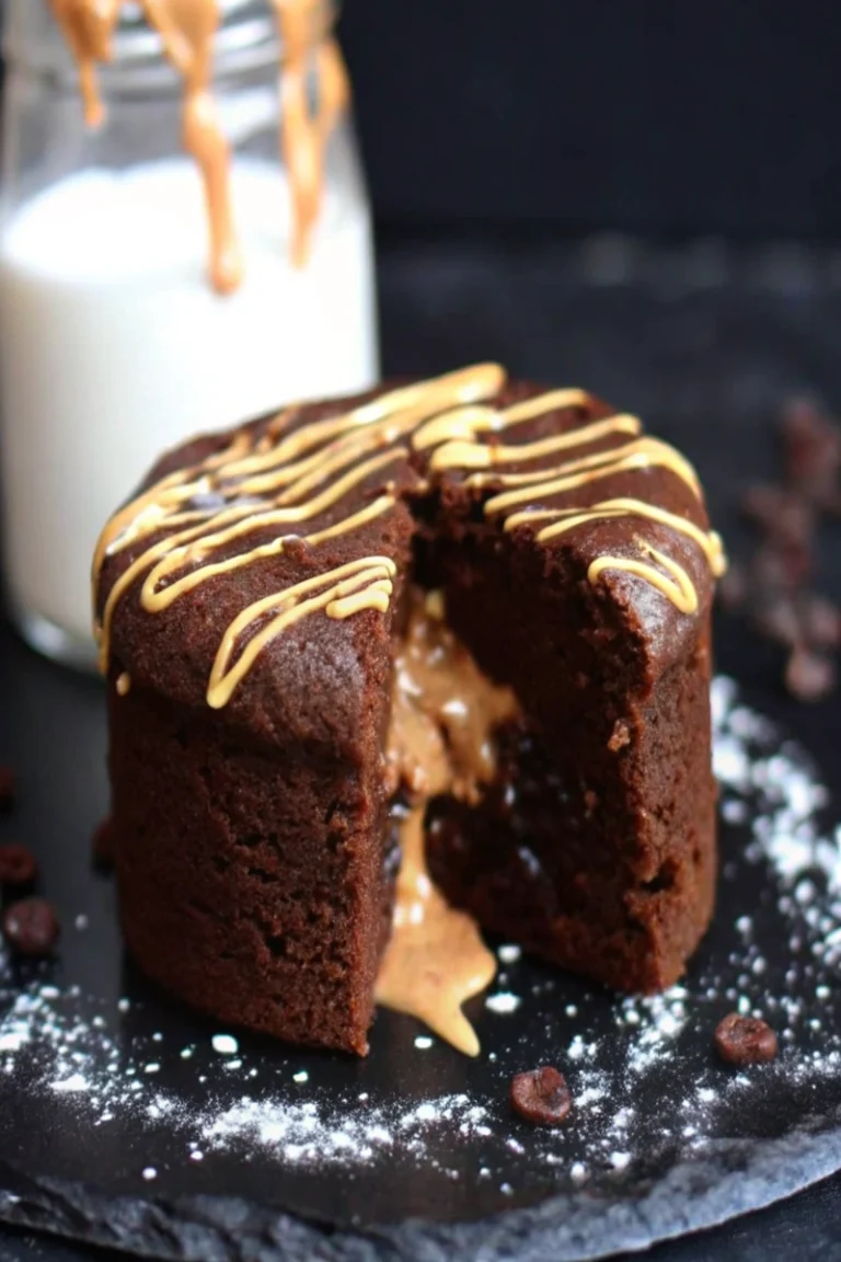Moelleux au chocolat coeur coulant au beurre de cacahuète