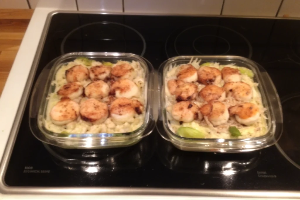 Noix de saint jacques sur lit de poireaux