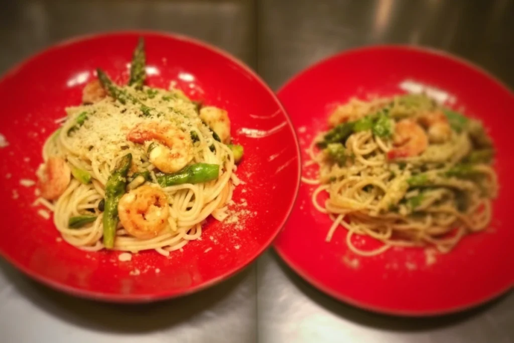 Pâtes aux asperges et aux crevettes