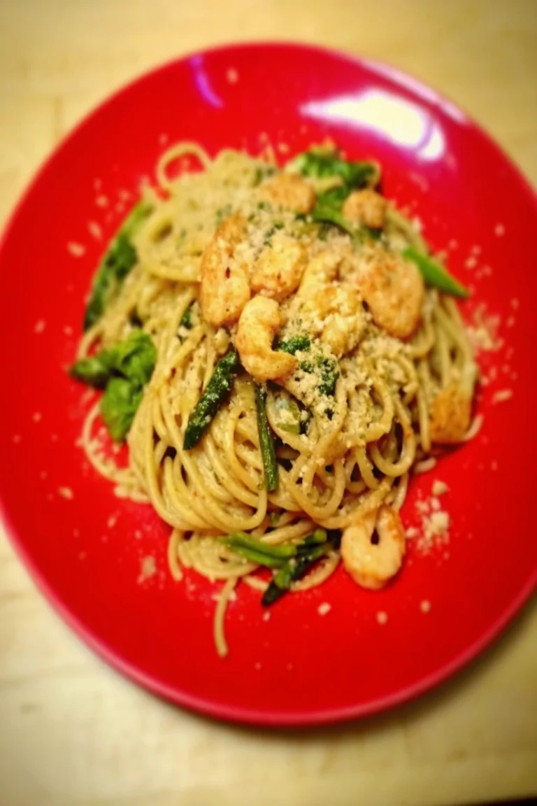 Pâtes aux asperges et aux crevettes