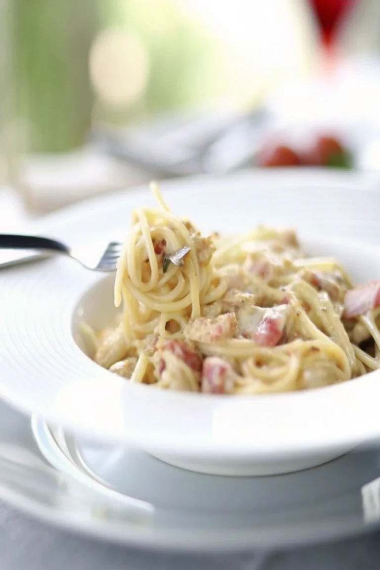 Pâtes aux poireaux et lardons