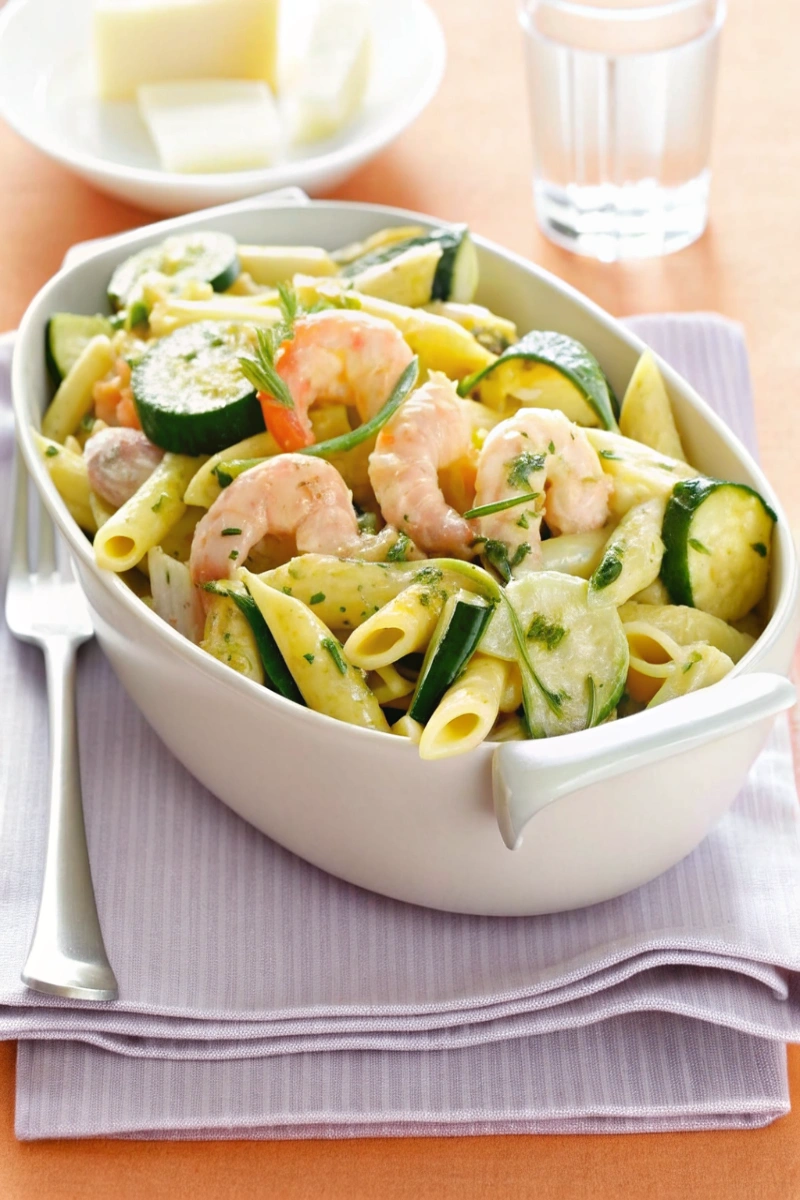 Pennes Aux Crevettes Et Courgettes : Recette Gourmande et Rapide à Essayer ! 🍤✨