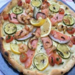 Pizza blanche aux fruits de mer