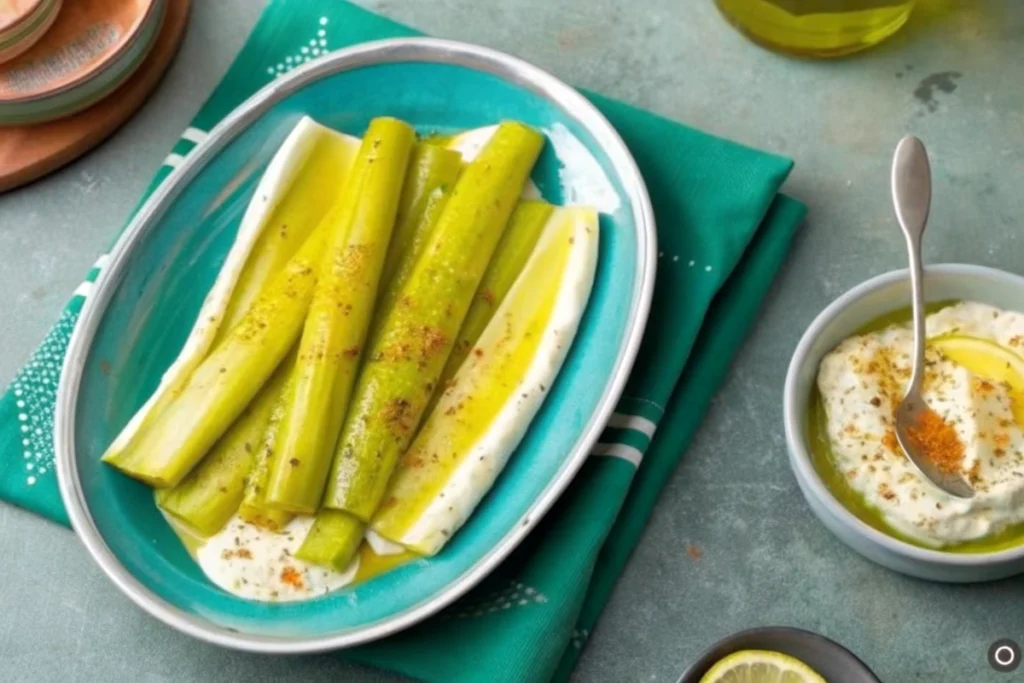 Poireaux minute vinaigrette au curry