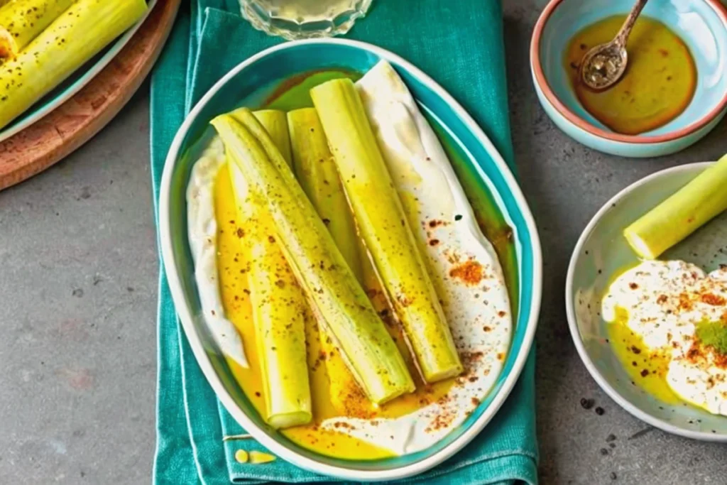 Poireaux minute vinaigrette au curry