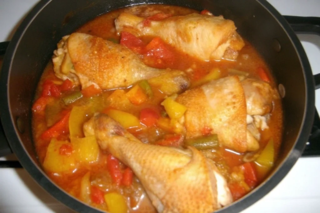 Poulet basquaise à l'armagnac