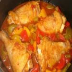 Poulet basquaise à l'armagnac