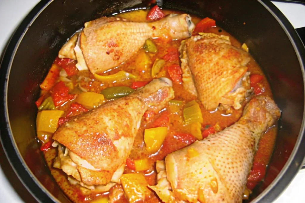Poulet basquaise à l'armagnac