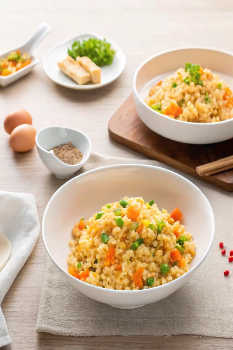 Riz frit au Airfryer – Recette rapide, saine et super délicieuse! Idée gourmande sans huile