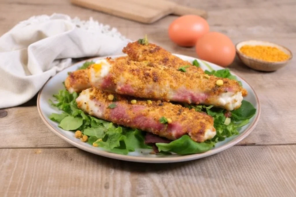 Roulés de jambon blanc au Reblochon AOP panure pistaches