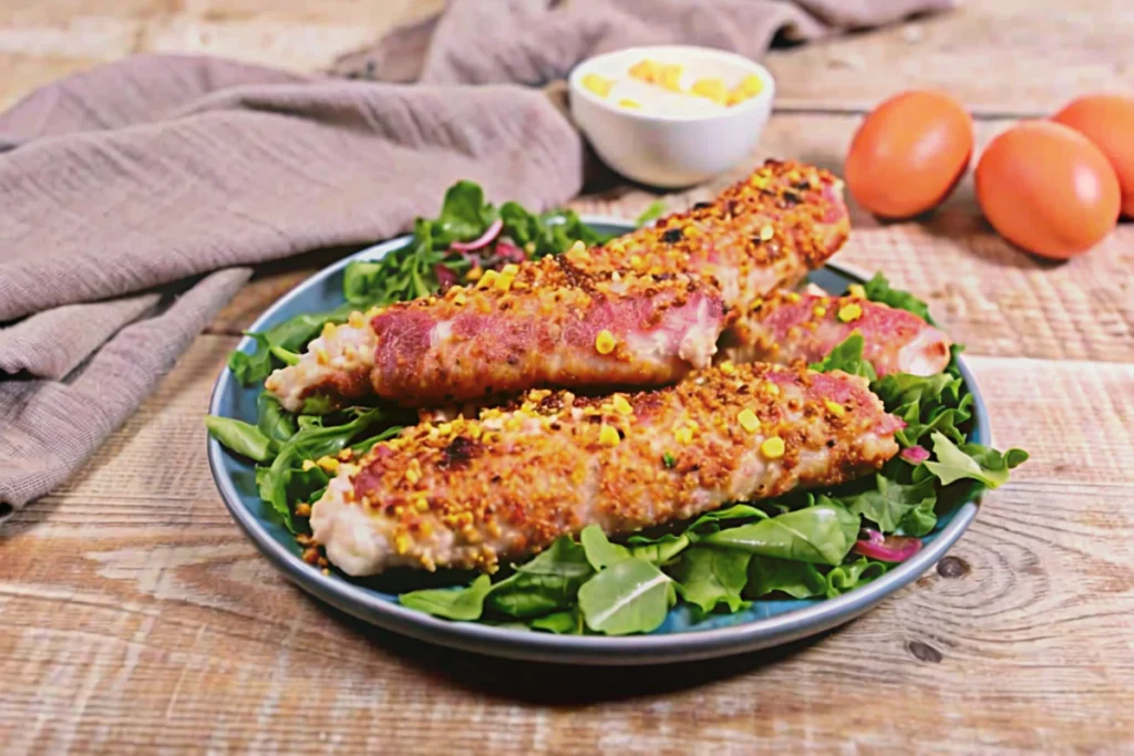 Roulés de jambon blanc au Reblochon AOP panure pistaches