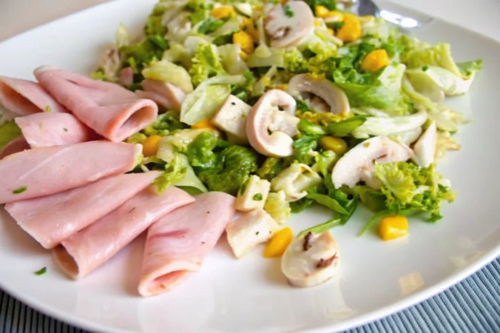 Salade minceur croquante au maïs et aux champignons