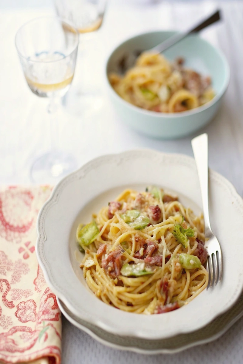 Tagliatelles à la crème de poireaux