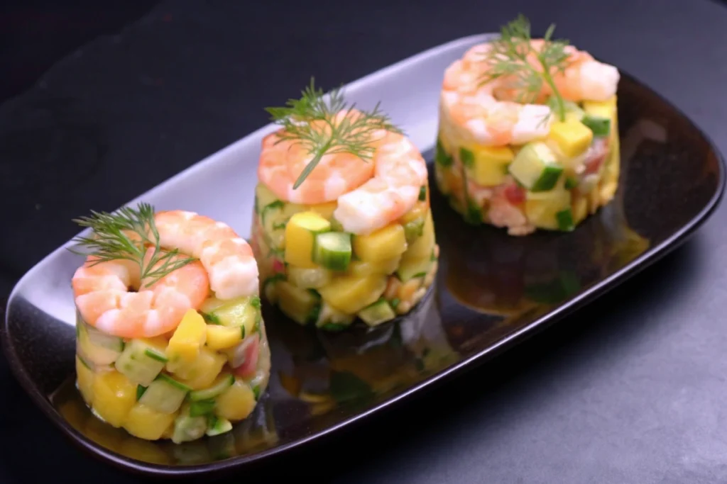 Tartare de crevettes mangue avocats