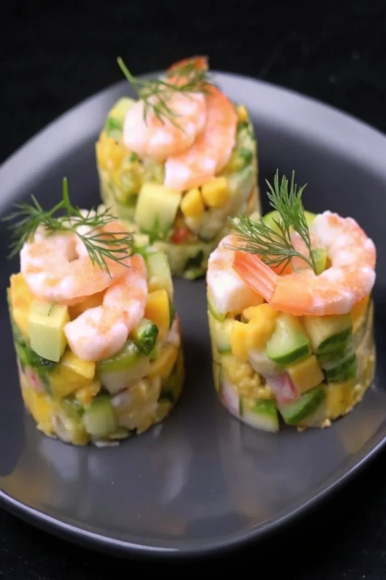 Tartare de crevettes mangue avocats