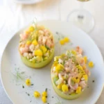 Tartare saumon crevettes et mangue