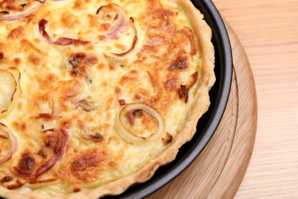 Tarte aux poireaux et aux lardons