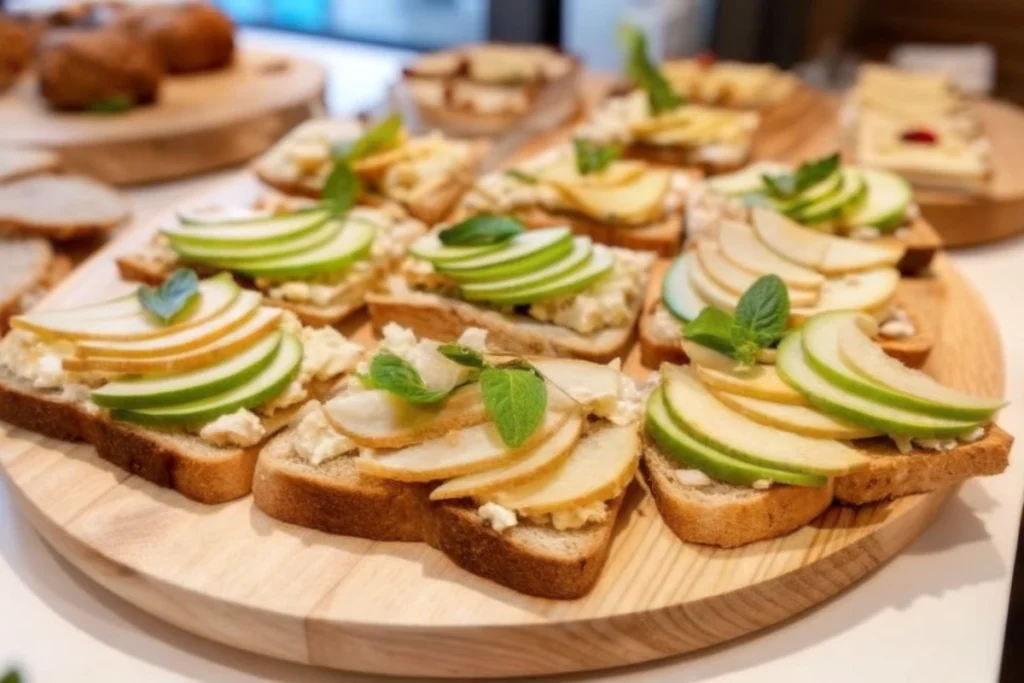 Tartines poire-fromage