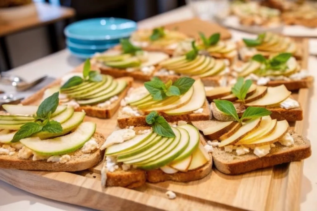 Tartines poire-fromage