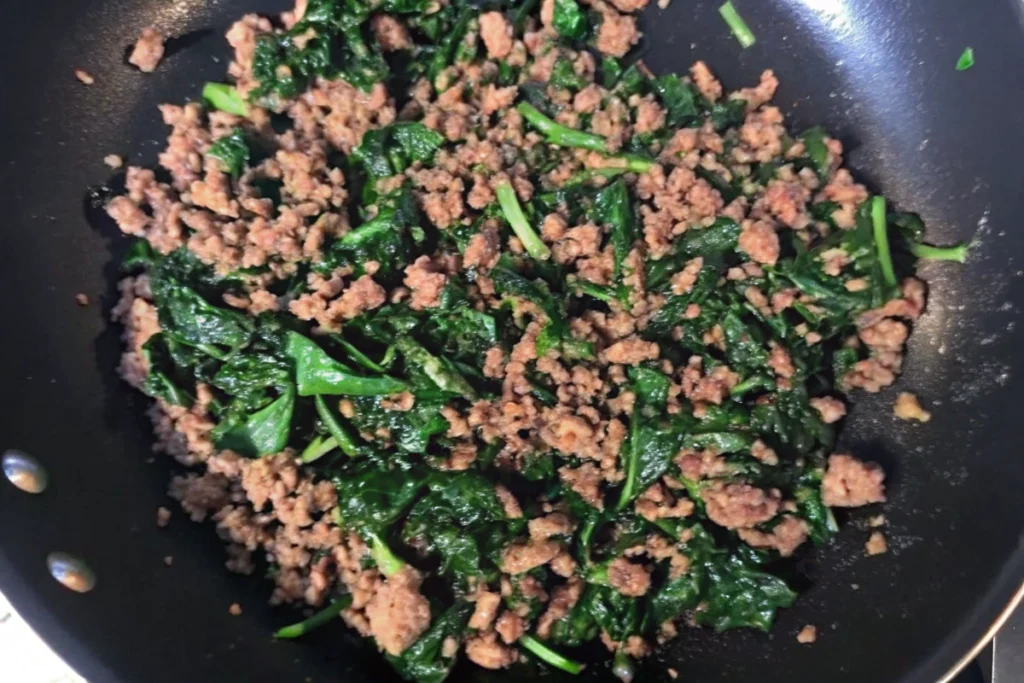 Viande hachée aux épinards