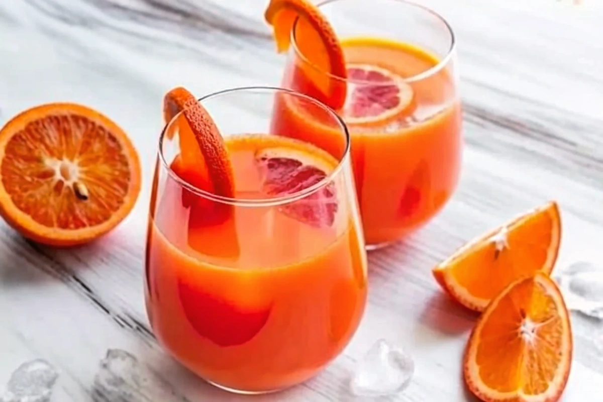 Verres de cocktail de fruits colorés, décorés de fruits frais