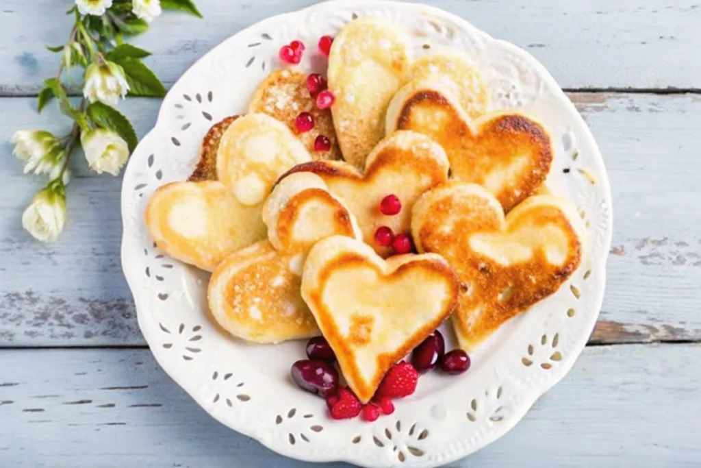 Pancakes coeurs de la Saint-Valentin